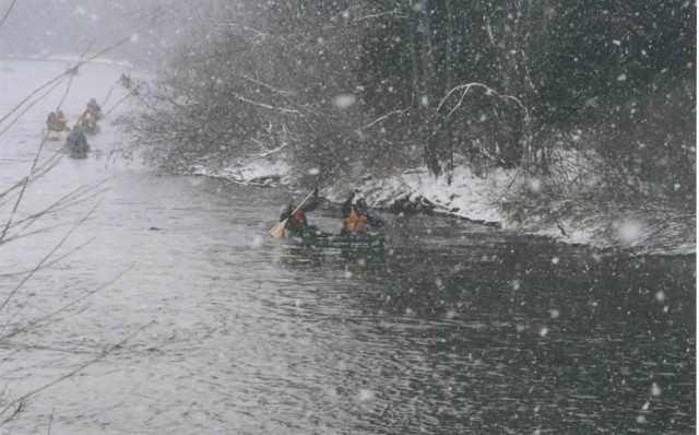 Jason And Drew Leading Pack Upriver