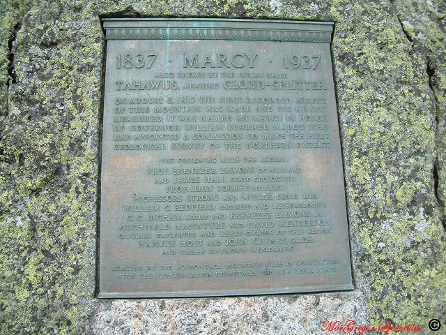 The Plaque On The Summit Of Marcy