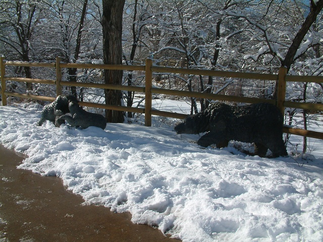 Bear Statues On Clear Creek Pathway, Golden, CO