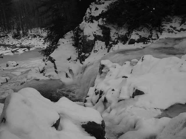 Split Rock Falls On The Boquet River In The Adks NY B&W 2